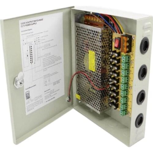 9 channels DC12V 10A CCTV Camera Power Box IR Illuminator Control for DVR CCTV Cameras switching Power Supply Box 9CH Port 10A