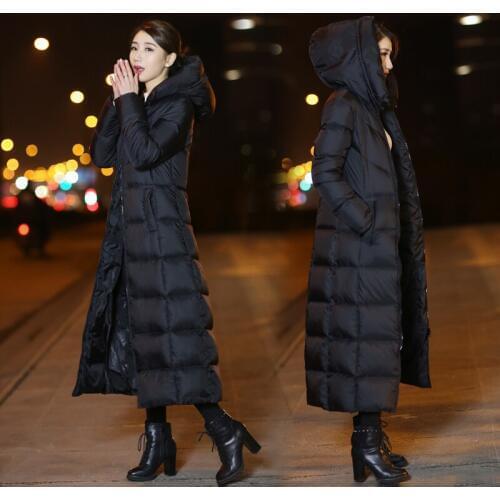 Black Winter Jacket Women Long Thick Warm Parka Coat Women Fashion Slim Hoodies Cotton Padded