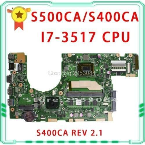 For Asus S400C S400CA Laptop Motherboard S400CA REC2.1 Mainboard Processor i7-3517/3537U 4G Memory On Board 100% tested S-4