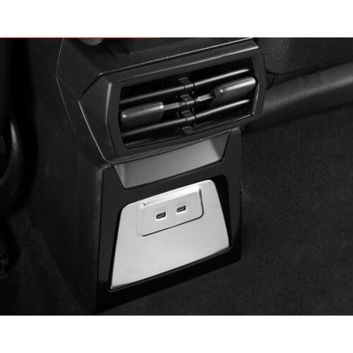 For Audi A3 8Y 2020 2021 2022 Stainless Steel Interior Rear Center Console Decoration Cover 1pcs