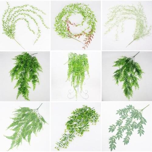 Artificial Plant Vines Wall Hanging Simulation Rattan Leaves Branches Green Plant Ivy Leaf Home Wedding Decoration Plant-Fall