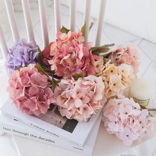 Artificial Flowers Hydrangea Branch Home Wedding Decor Silk Plastic Plant Flower High Quality Fake Flower Party Room Decoration