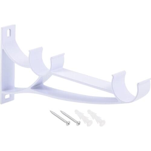 Uxcell Curtain Rod Bracket Aluminum Alloy Double Holder Support for any type of Drapery Rod on your Living Room Bedroom etc