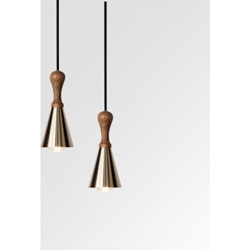 Northern European restaurant chandelier modern simple bar small chandelier copper single head personality bedroom lamp