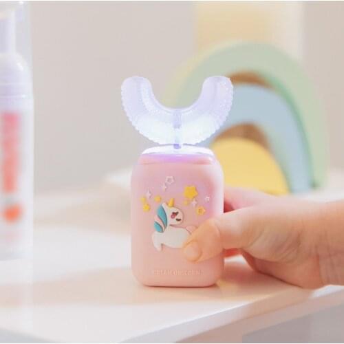 Cute Kids Electric Toothbrush U-shaped Sweetheart Unicorn Waterproof Automatic Ultrasonic Rechargeable Toothbrush
