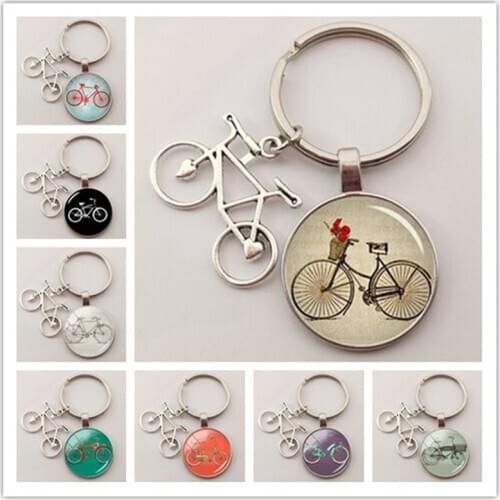 Cute Cute I Love Bicycle Keychain High Quality Retro Bronze Silver Plated Bicycle Sports Men and Women Jewelry Gifts