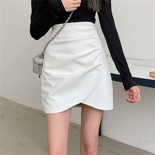 Alien Kitty Party Mujer PU New Mini Skirts Lady Hot Girls Bodycon OL Slim High Waist Sexy Casual Autumn 2021 Femme Fashion Prom