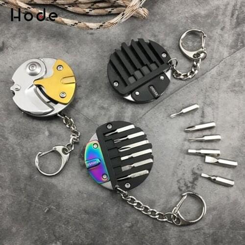 Multi-function tool coin knife stainless steel outdoor folding knife mini keychain portable pocket knife