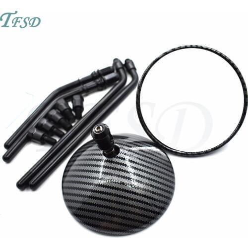Motorcycle fashion Round motorcbike Rearview Mirrors Racing Sport Bike Rear View Mirror Long/Short Handle For Harley Davidson