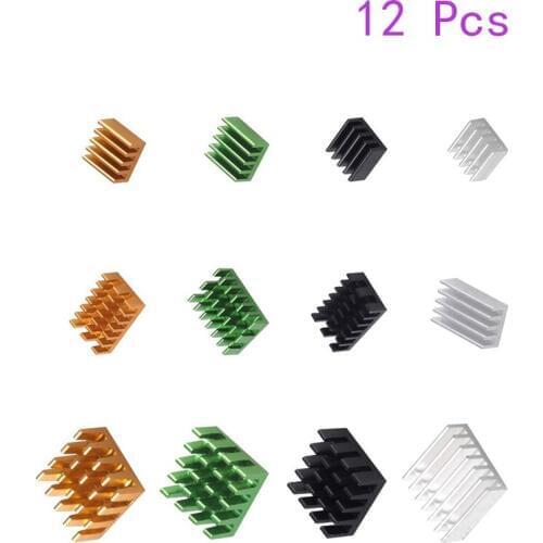 12pcs Raspberry Pi 4B Heat Sink Set, Raspberry Pi 4B Aluminum Radiator Cooling Kit Cooler for Raspberry Pi 4B