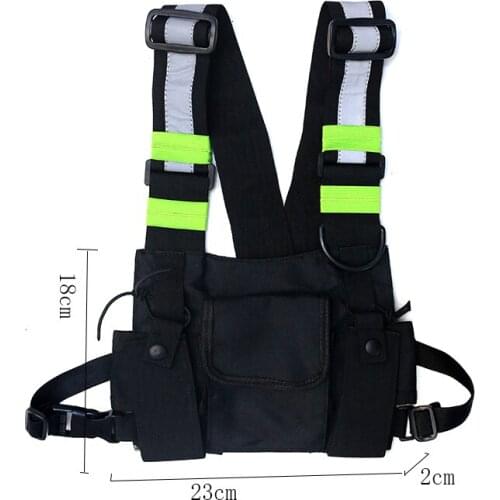 Chest Tactical Harness Bag Vest Front Pack Handbag Holster Rig Vest Hip Hop Streetwear Chest Bag for Men Waist Bag