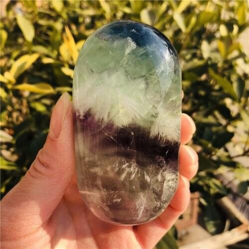 Natural color fluorite quartz crystal