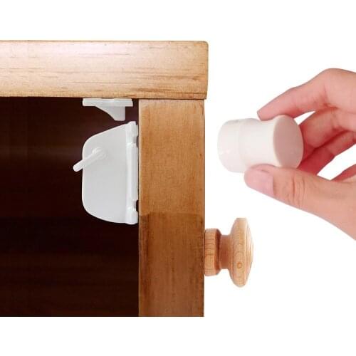 Baby Safety Invisible Child Safety Locks Child Lock Baby Security Magnetic Locking System 4 Locks for Cabinets Cupboard Door
