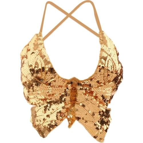 Belly Dance Wear Butterfly Top Bra Dancing Costume Stunning - Purple