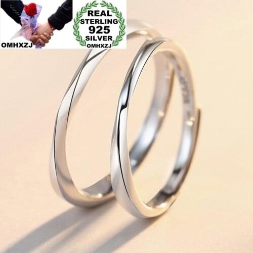 OMHXZJ Jewelry Wholesale RR1191 European Fashion Fine Lovers Party Birthday Wedding Gift Mobius Simple 925 Sterling Silver Ring