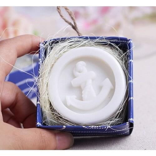 Wholesale 50pcs mini Cute Anchor Scented Soap Wedding Favor Gifts wedding souvenirs festival gifts Baby Shower gifts
