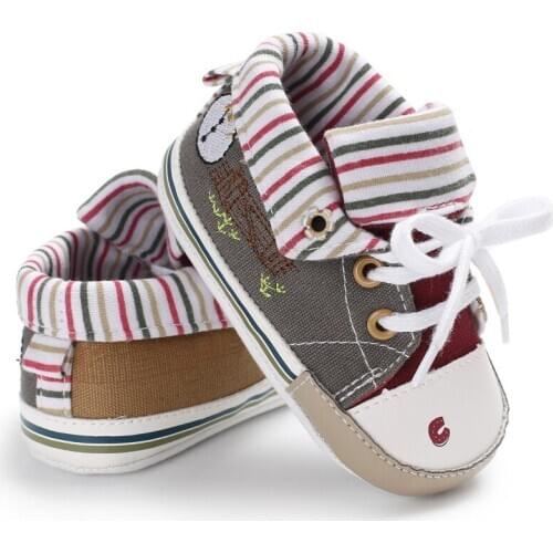 Spring Newborn Baby Girls Boys Soft Soled Lace-Up High Top Sneakers Boots Autumn Newborn Boys Kids First Walkers