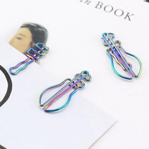 TUTU Metal light bulb Shape Paper Clips rainbow Color Funny Kawaii Bookmark Office School Stationery Marking Clips G0019