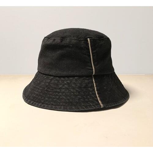 Fibonacci New Panama Bucket Cap Summer Sun Hat Foldable Washed Denim Bucket Hats Unisex Fashion Bob Caps Hip Hop Gorros Men