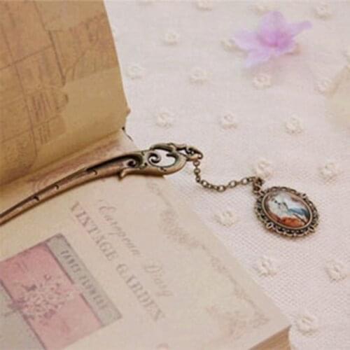 Retro Alloy Metal Bookmark Iron Tower Pendant or Birdcage Fashion Vintage Mermaid Beaded Fashion Book Mark