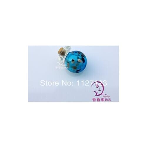 10pcs Perfume Bottle Pendant Ball,wathet blue aromatherapy necklace vial,essential fragrance bottles