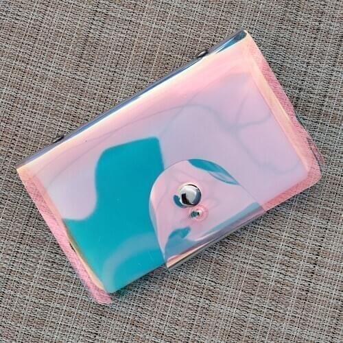 Transparent Holographic Nail Plate Bag Colorful Organizer Laser Storage Nail Art Case