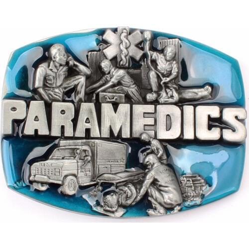 Letter paramedics belt buckle