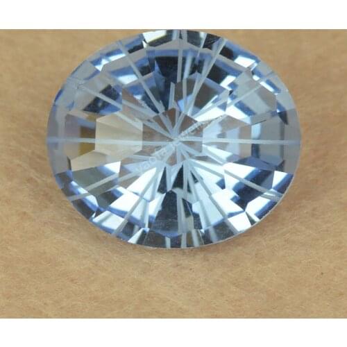 Sale 12x14mm Light Blue Color Glass Fireworks Cut Oval Shape Synthetic Gems Loose Chrysanthemum Shape Glass Stone For Jewelry