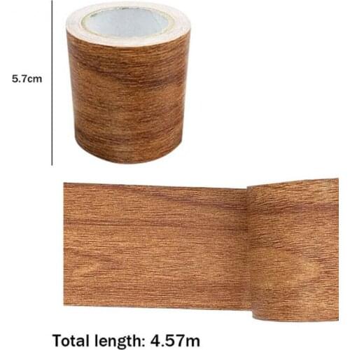 4.57m/roll Realistic Woodgrain Repair Adhensive Duct Tape For Home Decor Furniture Care Repair Renovations Skirting Floor