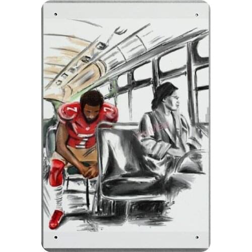Rosa Parks and Colin Kaepernick Novelty Parking Retro Metal Tin Sign Plaque Poster Wall Decor Art Shabby Chic Gift