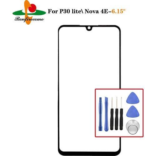 Touch Screen Glass For Huawei P30 Lite MAR-LX1A \ Nova 4E LCD Display Panel Front Outer Glass Lens Replacement