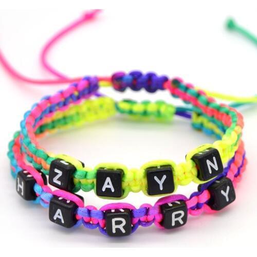 Charm Bracelet for Women DIY Zayn Harry Beads Bracelets & Bangles Jewelry Gift Wire Acrylic Beads Hand Knitting Adjustable
