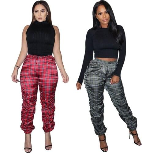 Shuaenls Women's Plaid Trousers