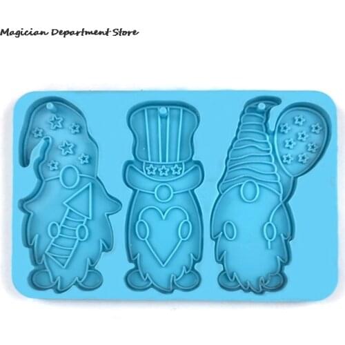 Gnome Silicone Mold Fondant Resin Crafts Clay Candy Jewelry-gumpaste Mold Keychain Mould Christmas Stencil Latex Rubber Molds