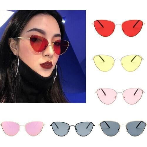 1pcs new Trend Cat Eye Sunglasses retro glasses for men and women Fashion Metal Frame Sunglasses 2021 Valentines Day present