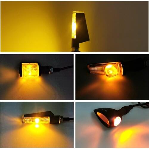 2pcs Motorcycle LED Turn Signals Amber Flasher Indicator 12V for Chopper Cafe Racer 400 LTZ XJ6 Z750 ER6N MT07 R3 R6 CB1000R