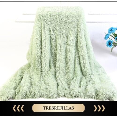 Thick Blanket Double-sided Velvet Soft Warm Coral Fleece Flannel Blankets for Beds Faux Fur Mink Throw Solid Color Sofa Cover