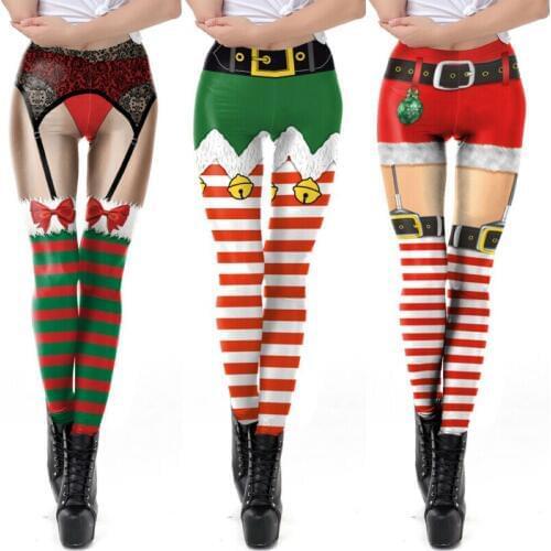 Brand New Women Yoga Pants Sport Fitness High Waisted Yoga Fitness Long Gym Christmas Trousers Print Autumn Spring Fashion 2019