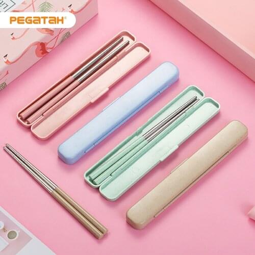 1 Set Chinese Metal Chopsticks 304 Stainless Steel Chopsticks Reusable Portable Take Out Travel Tableware