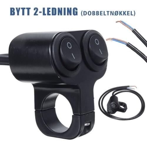 1pc 12V 7/8'' 22mm Motorcycle ATV Handlebar Double On Off Button Switch Electric Headlight Fog Spot Light Start Waterproof