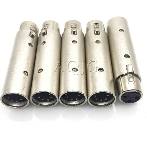 10PCS/Lots Made by Neutrik China factory YS117 XLR 5 pin to 3 pin female DMX ADAPTER SOCKET CONVERTER AQJG