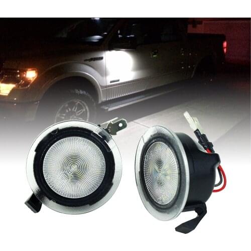 2pcs DOT E mark LED Under Side Mirror Puddle Light For Ford Edge F-150 Explorer Flex Navigator Taurus MKZ 2007-2018