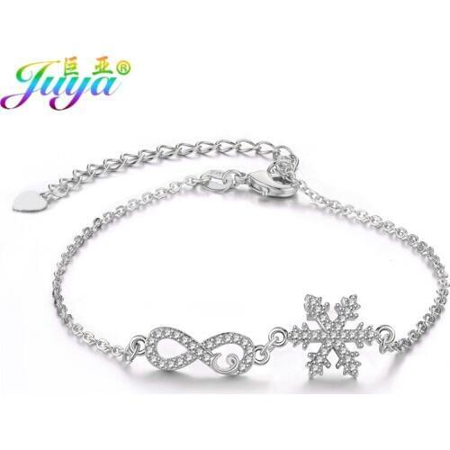 2020 New Designer Fashion Gold/Silver Color Infinity Snowflake Charms Friendship Bracelets For Women Men Christmas Gift Jewelry