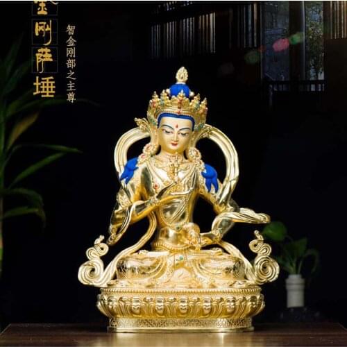 31cm large High grade gilding YAO SHI FO buddha statue Family protect safety Health Vajrasana Vajra bodhisattva buddha statue