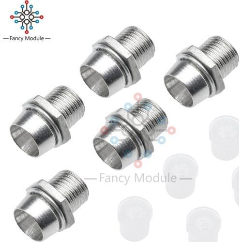 5PCS 5MM Chrome Silver Metal Bezel LED Holder Mount Panel Display Base Rubber