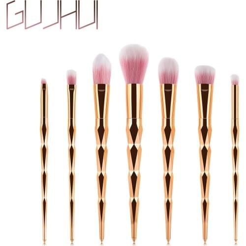 7 Pcs Color Makeup Brush Set Diamond Makeup Brush Foundation Brush Makeup Beauty Tools Bronzer Brush Highlighter Brush