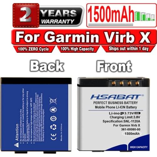 HSABAT 1500mAh 361-00080-00 010-12256-01 Battery for Garmin Virb X Compact VIRB XE Action Camera