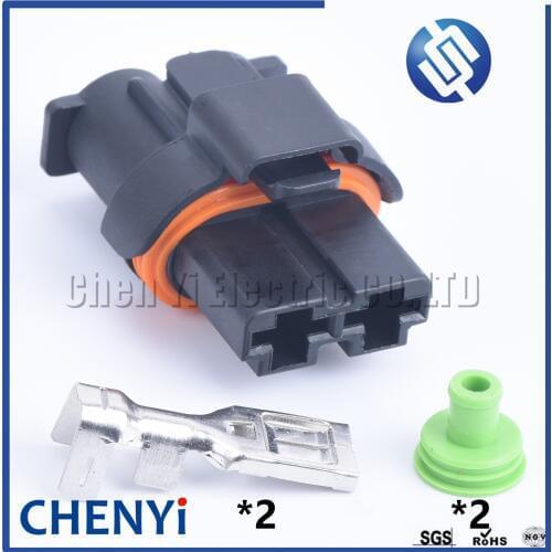 Auto connector black 2 pin car waterproof auto automotive cable connector plastic plug wire (8.0) female sensor connectors