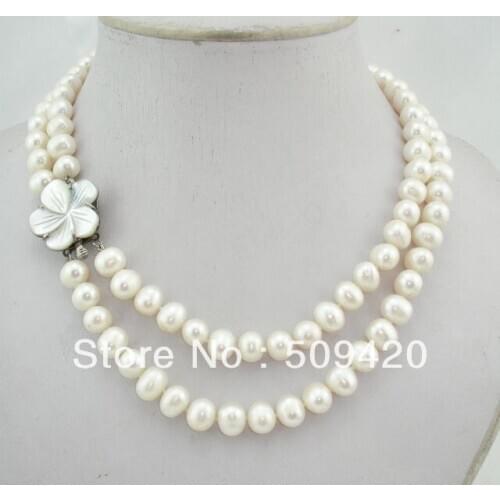 ~~ Free ShippingHUGE 17-18" WHITE BAROQUE KESHI REBORN PEARL NECKLACE