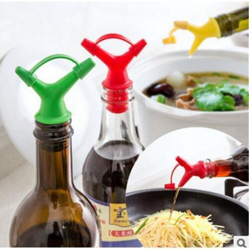 Leak-Proof Double-Head Soy Sauce Bottle Soft Mouth Vinegar Bottle Stopper Wine Stopper Pourer Kitchen Seasoning Bottle Deflector
